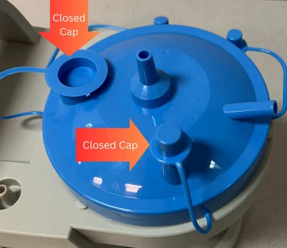 Suction machine with canister - Top view